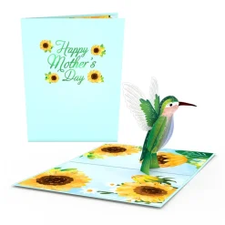 Lovepop Pop-Up Bouquets|Card & Gift Bundles|Mother's Day Sunflower Hummingbird Pop-Up Card & Bouquet Bundle