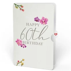 Lovepop Pop-Up Bouquets|Orchid 60th Birthday Bouquet and Sentiment Set