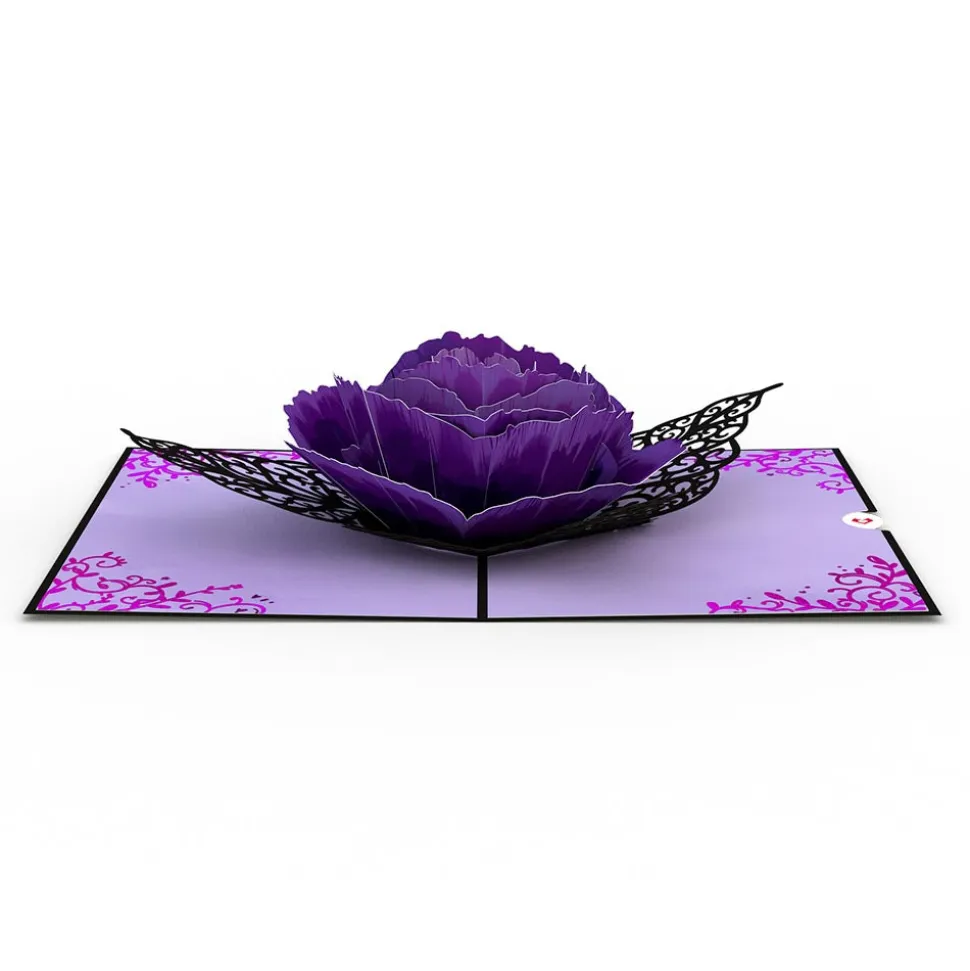 Lovepop Greeting Cards|Halloween 10/31|Ornate Purple Rose Bloom Pop-Up Card