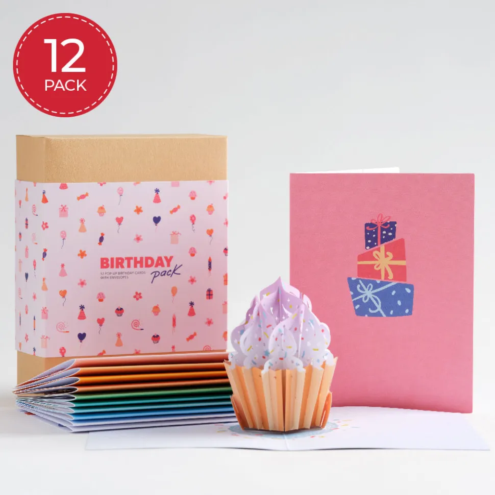Lovepop Value Packs|Birthday|Paperpop Birthday Box Set (Assorted 12-Pack): Paperpop® Card