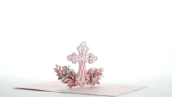 Lovepop Greeting Cards|Religious|Pink Floral Cross Pop-Up Card