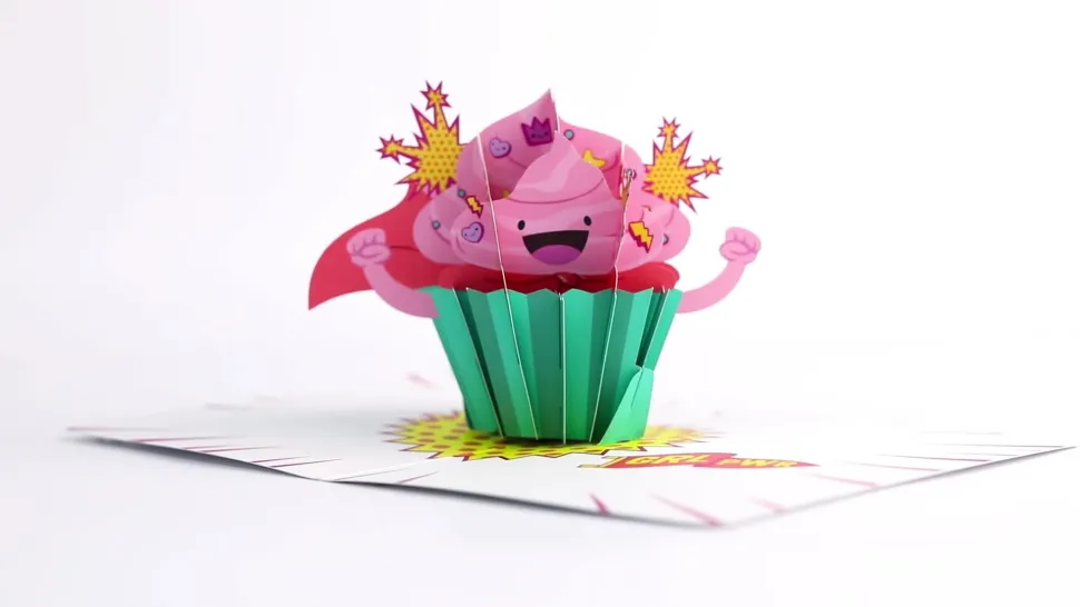 Women Lovepop Birthday|International Women'S Day 3/8|Playpop Card™: Girl Power Birthday Cupcake