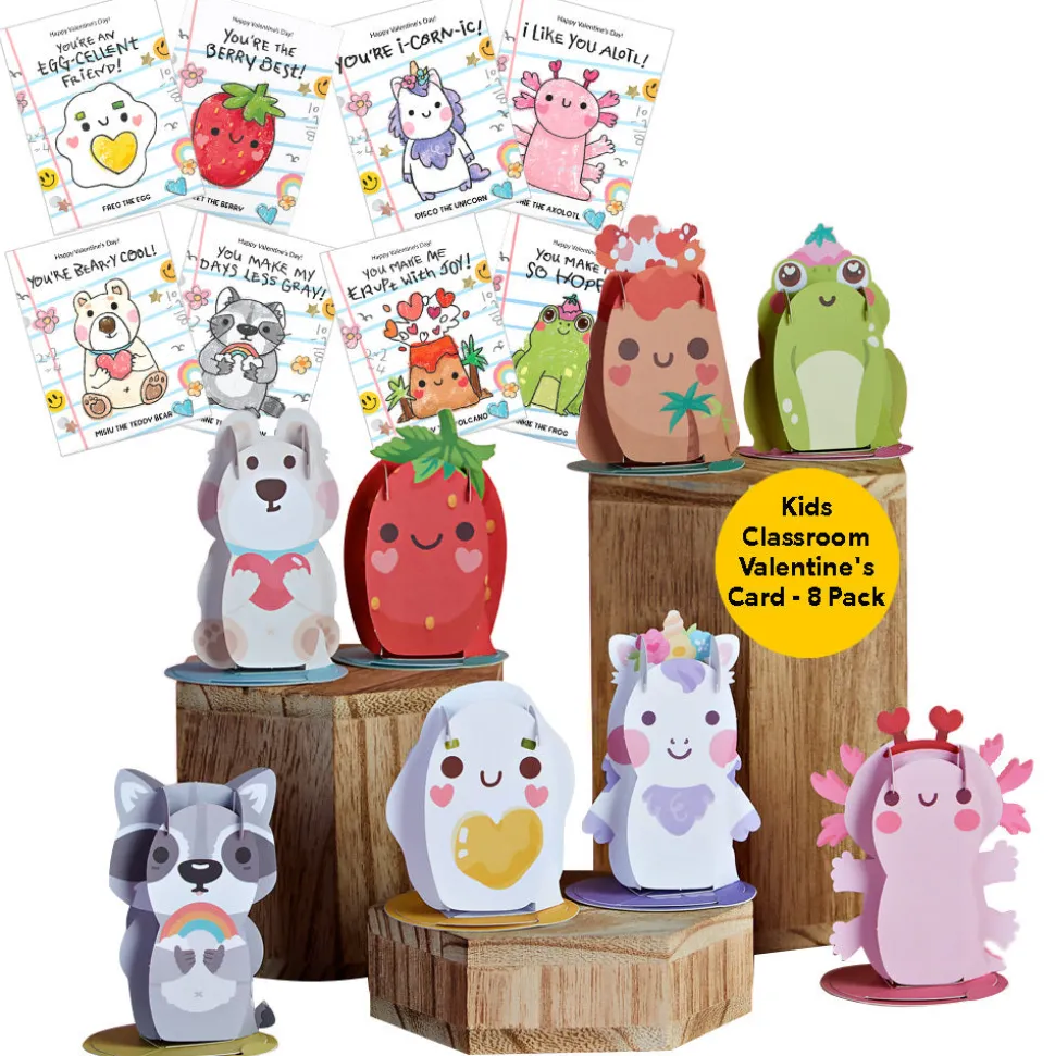 Kids Lovepop Valentine'S Day 2/14|Kids|Playpop Explorers™: Assorted Valentine's for Kids 8-Pack