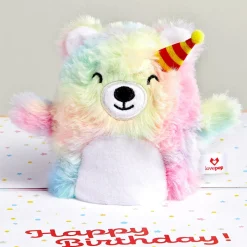 Lovepop Plushpop|Birthday|Rainbow Bear with Cat Laser Eyes Birthday Plushpop Card and Sentiment Set