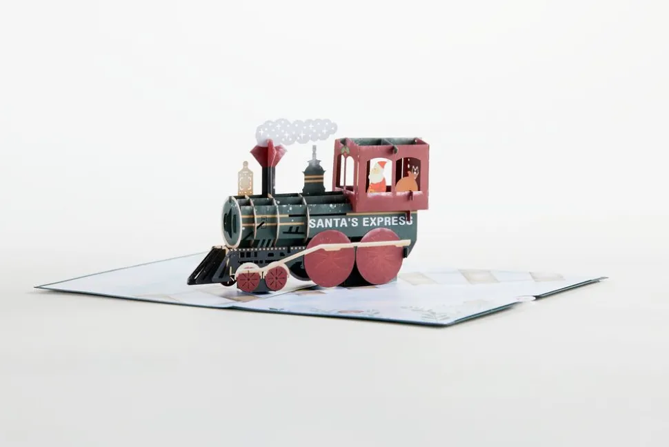Lovepop Greeting Cards|Christmas 12/25|Santa Christmas Train Pop-Up Card