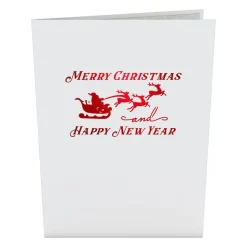 Lovepop Greeting Cards|Christmas 12/25|Santa Sleigh and Reindeer Pop-Up Card