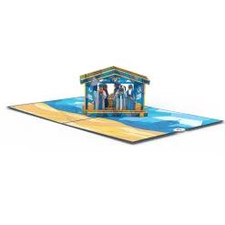 Lovepop Greeting Cards|Religious|Stained Glass Nativity Pop-Up Card