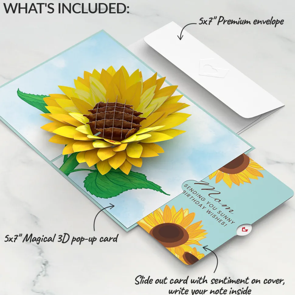 Lovepop Birthday|Mom|Sunflower Birthday Pop-Up Card and Sentiment Set for Mom