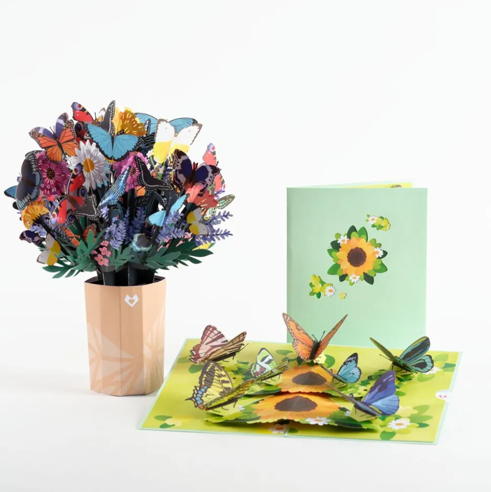Lovepop Pop-Up Bouquets|Card & Gift Bundles|Sunflower Butterfly Bundle