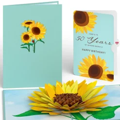 Lovepop Birthday|Sunflower 50th Birthday Pop-Up Card and Sentiment Set