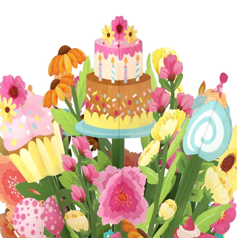 Lovepop Pop-Up Bouquets|Birthday|Sweet Birthday Wishes Bouquet and Sentiment Set for Grandma