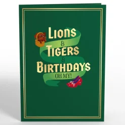Lovepop Greeting Cards|Birthday|The Wizard of Oz Lions & Tigers & Birthdays Pop-Up Card