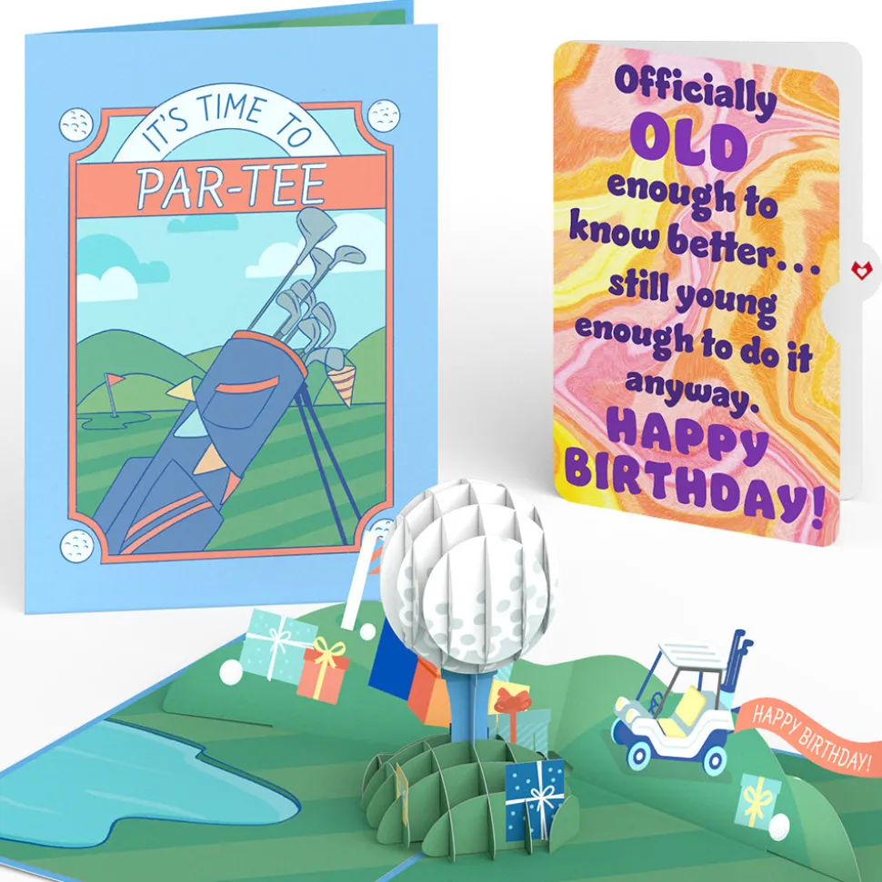 Lovepop Birthday|Him|Time to Par-Tee Birthday Golf Pop-Up Card and Sentiment Set