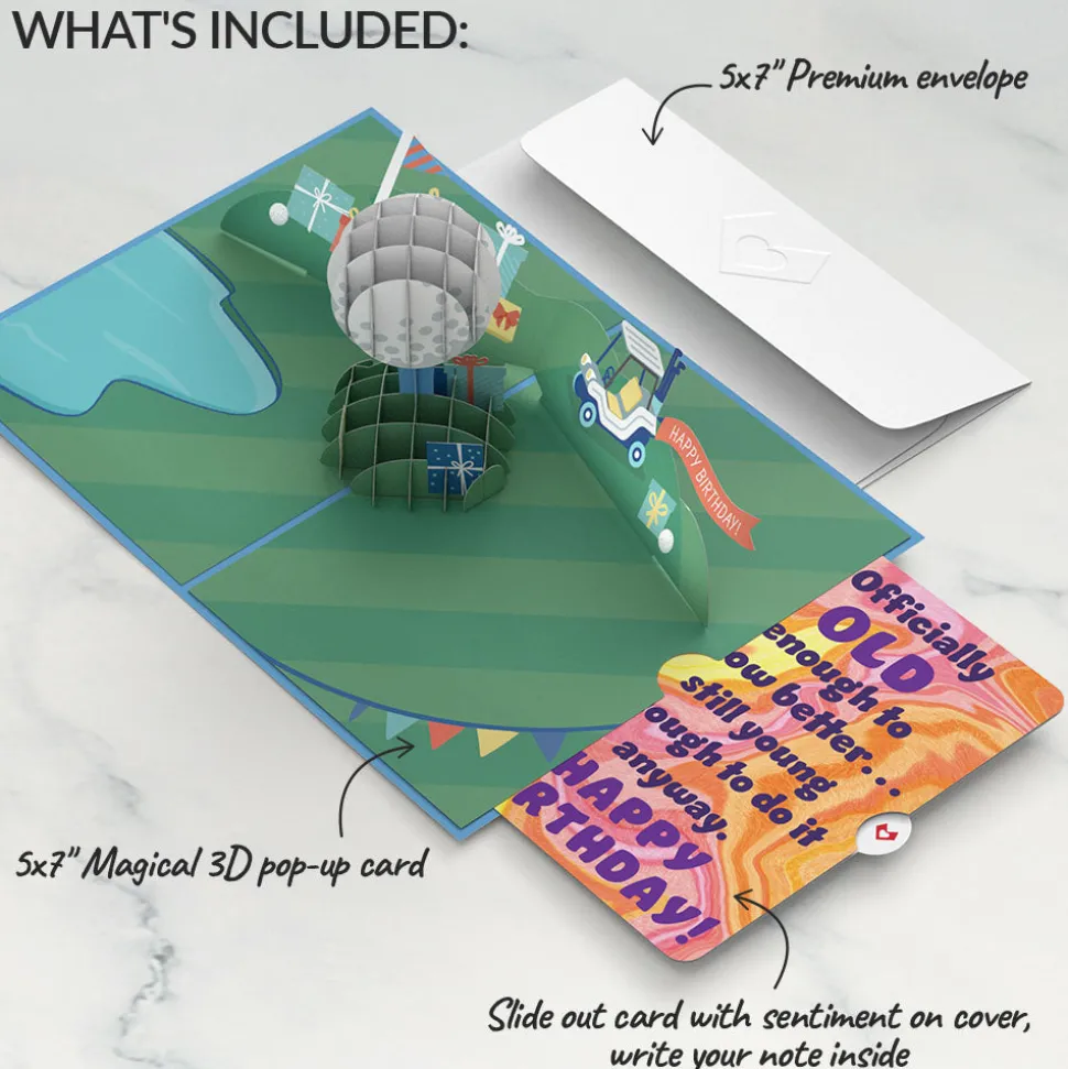Lovepop Birthday|Him|Time to Par-Tee Birthday Golf Pop-Up Card and Sentiment Set