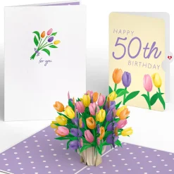Lovepop Birthday|Tulips 50th Birthday Pop-Up Card and Sentiment Set
