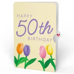 Lovepop Birthday|Tulips 50th Birthday Pop-Up Card and Sentiment Set