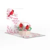 Lovepop Greeting Cards|Valentine'S Day 2/14|Valentine's Cherry Blossom Basket with Cardinals Pop-Up Card