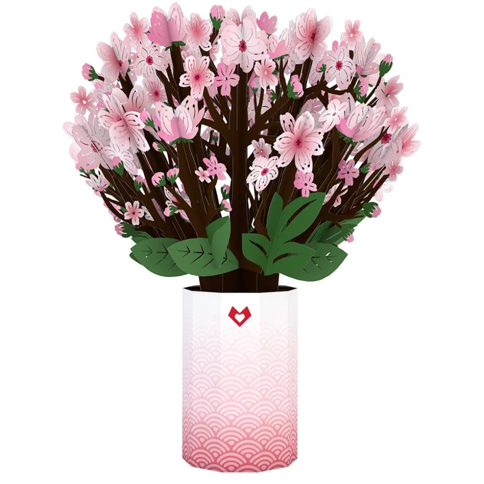 Lovepop Pop-Up Bouquets|Card & Gift Bundles|Valentine’s Cherry Blossom with Cardinals Pop-Up Card & Bouquet Bundle