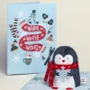 Kids Lovepop Plushpop|Christmas 12/25|Warm Winter Wishes' Holiday Penguin Plushpop Card