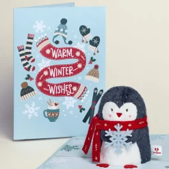 Kids Lovepop Plushpop|Christmas 12/25|Warm Winter Wishes' Holiday Penguin Plushpop Card