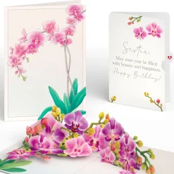 Lovepop Birthday|Watercolor Orchid Birthday Pop-Up Card and Sentiment Set for Sister