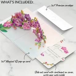 Lovepop Birthday|Mom|Watercolor Orchid Birthday Pop-Up Card and Sentiment Set for Mom