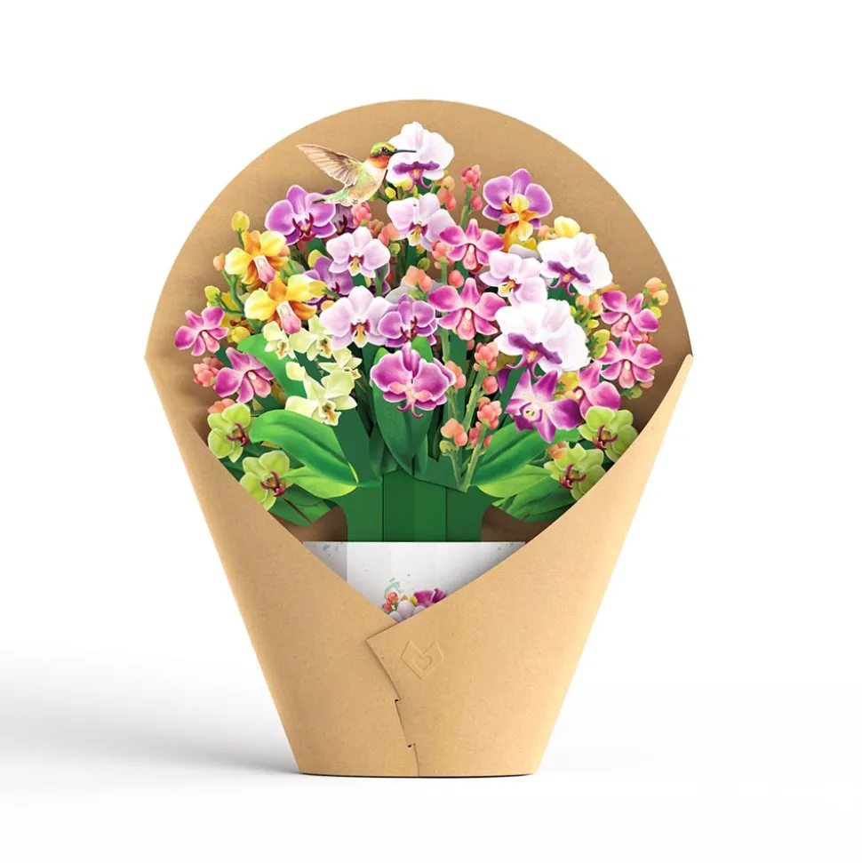 Lovepop Pop-Up Bouquets|Card & Gift Bundles|Watercolor Orchid Pop-Up Card & Bouquet Bundle