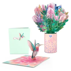 Lovepop Pop-Up Bouquets|Card & Gift Bundles|Watercolor Rose & Hummingbird Bundle
