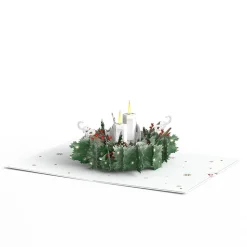 Lovepop Greeting Cards|Christmas 12/25|Winter Greens Christmas Candle Pop-Up Card