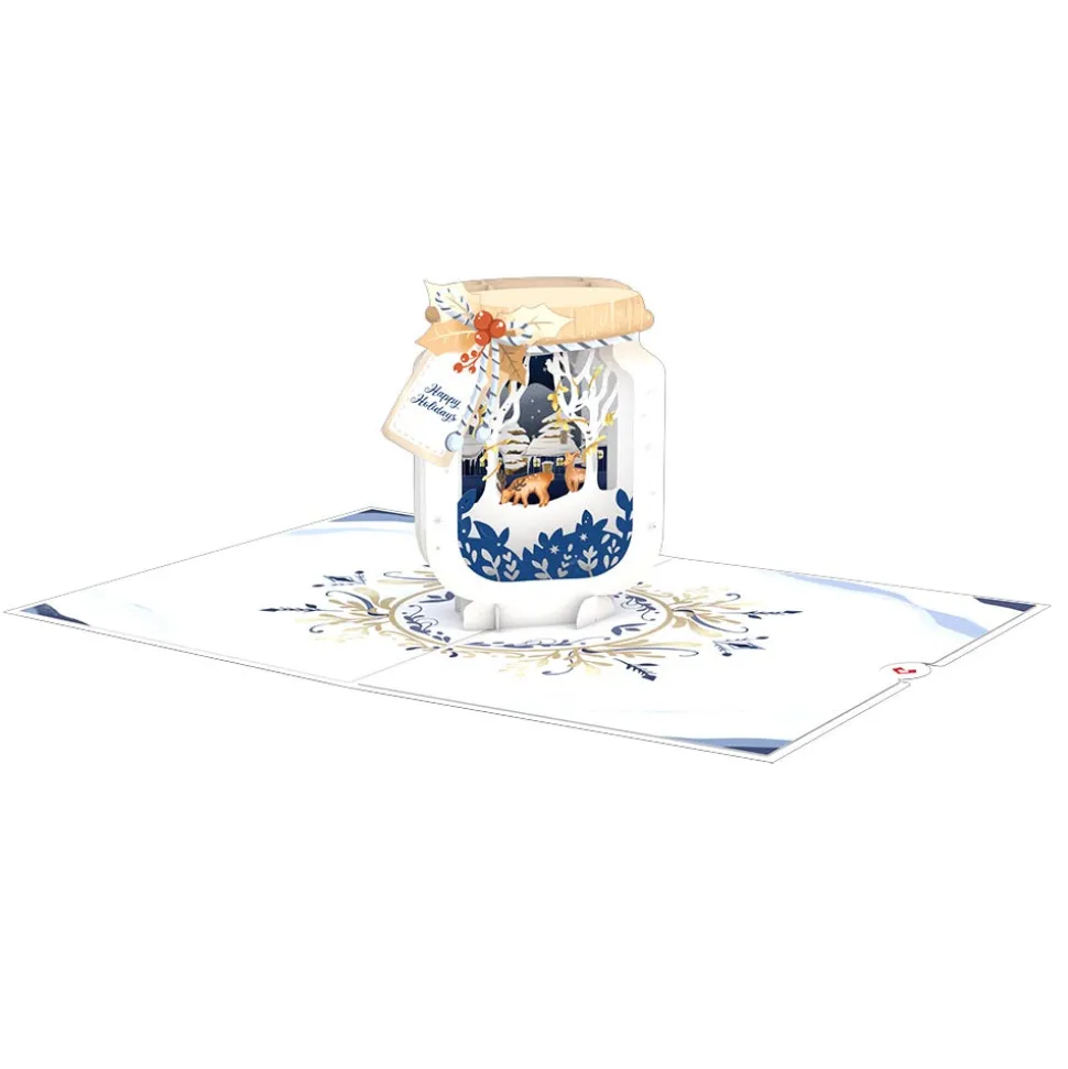 Lovepop Greeting Cards|Christmas 12/25|Winter Jar Pop-Up Card