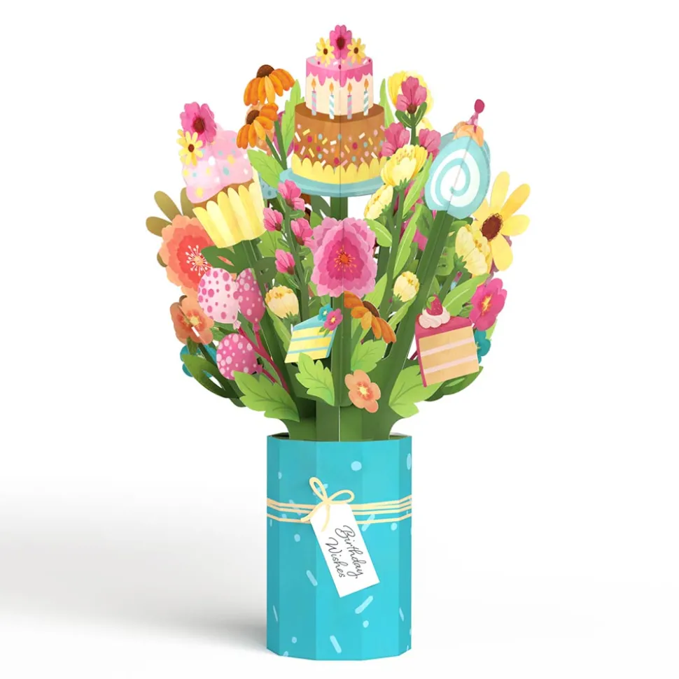 Lovepop Card & Gift Bundles|Decor|Wishing You a Happy Birthday Pop-Up Card & Bouquet Bundle