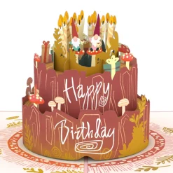 Lovepop Birthday|Her|Woodland Gnomes Birthday Cake Pop-Up Card