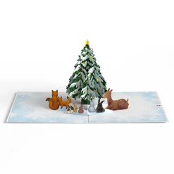 Lovepop Greeting Cards|Christmas 12/25|Woodland White Christmas Pop-Up Card