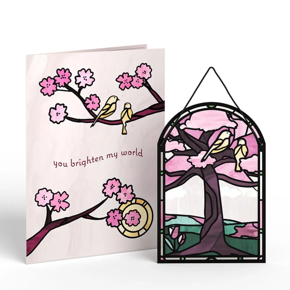 Lovepop Pop-Up Bouquets|Card & Gift Bundles|You Brighten My World Birds Suncatcher Card & Pop-Up Bouquet Bundle