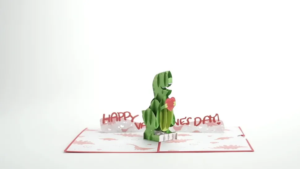 Kids Lovepop Greeting Cards|Valentine'S Day 2/14|You Make My Heart 'Saur' Pop-Up Card