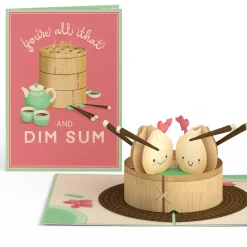 Kids Lovepop Greeting Cards|Valentine'S Day 2/14|You're All That and Dim Sum Pop-Up Card