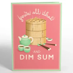 Kids Lovepop Greeting Cards|Valentine'S Day 2/14|You're All That and Dim Sum Pop-Up Card