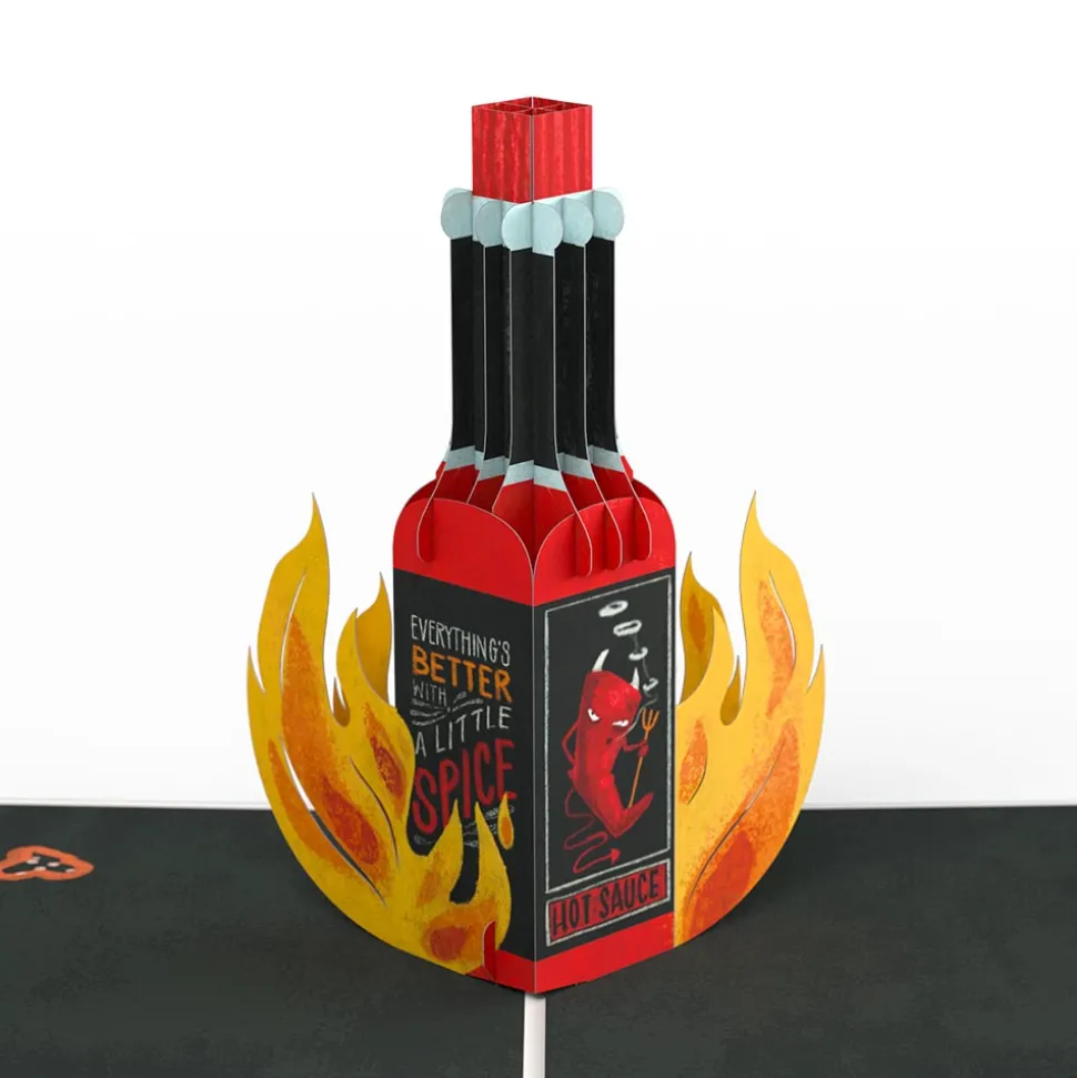 Lovepop Birthday|Her|You’re So Hot - Hot Sauce Birthday Pop-Up Card and Sentiment Set for Wife